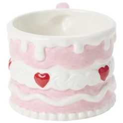 Mug cake coeur dolomite rose et blanc Ø9xH7cm < Gifi Discount
