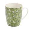 Mug céramique motif floral Indie Ø9,5xH8cm (2 modèles beige ou vert)