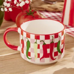Mug céramique motifs piments Ø13xH8,5cm (2 modèles)