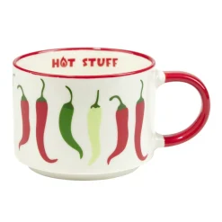 Mug céramique motifs piments Ø13xH8,5cm (2 modèles)