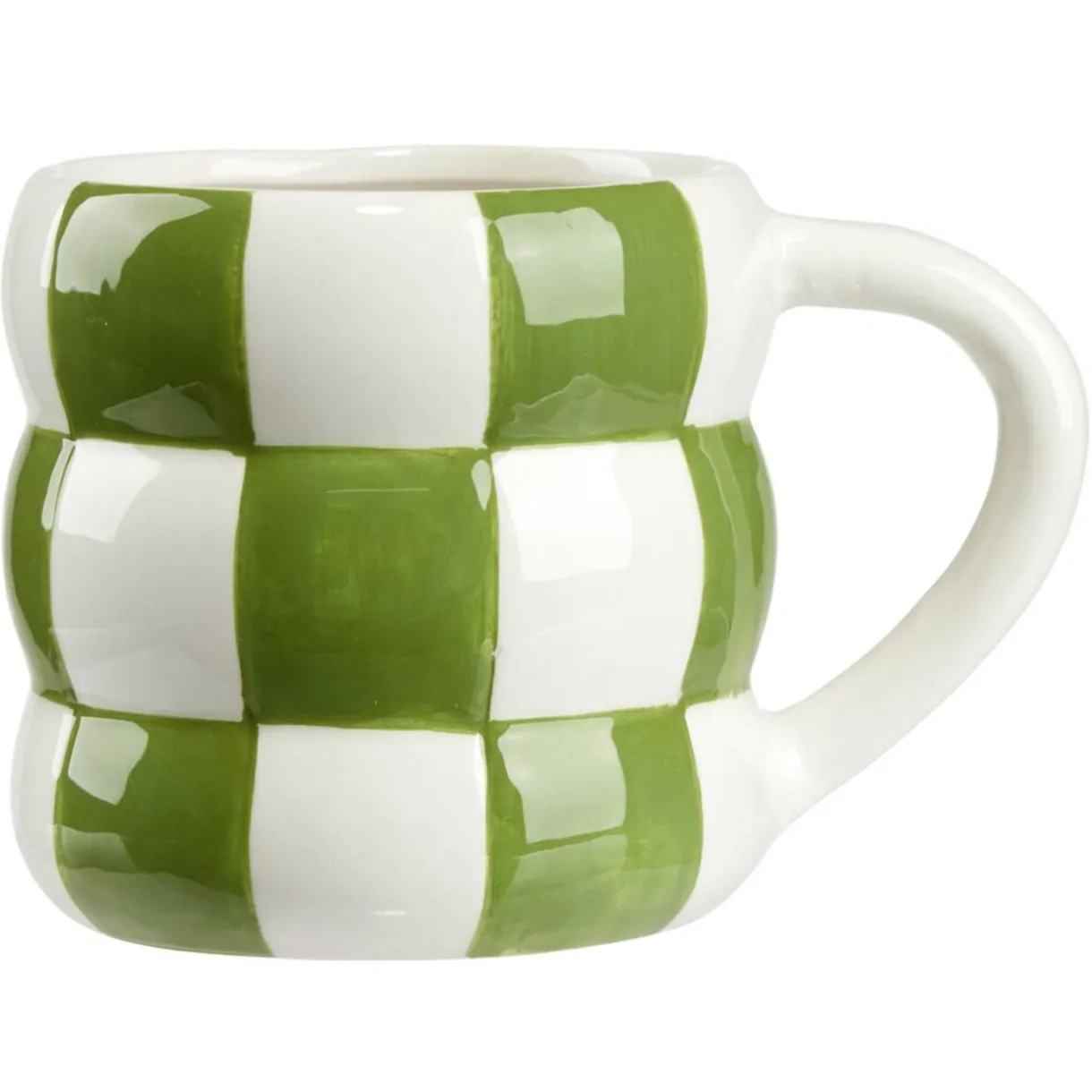 Mug dolomite 38cl motif damier bicolore Ø9xH13cm (3 modèles) < Gifi Clearance