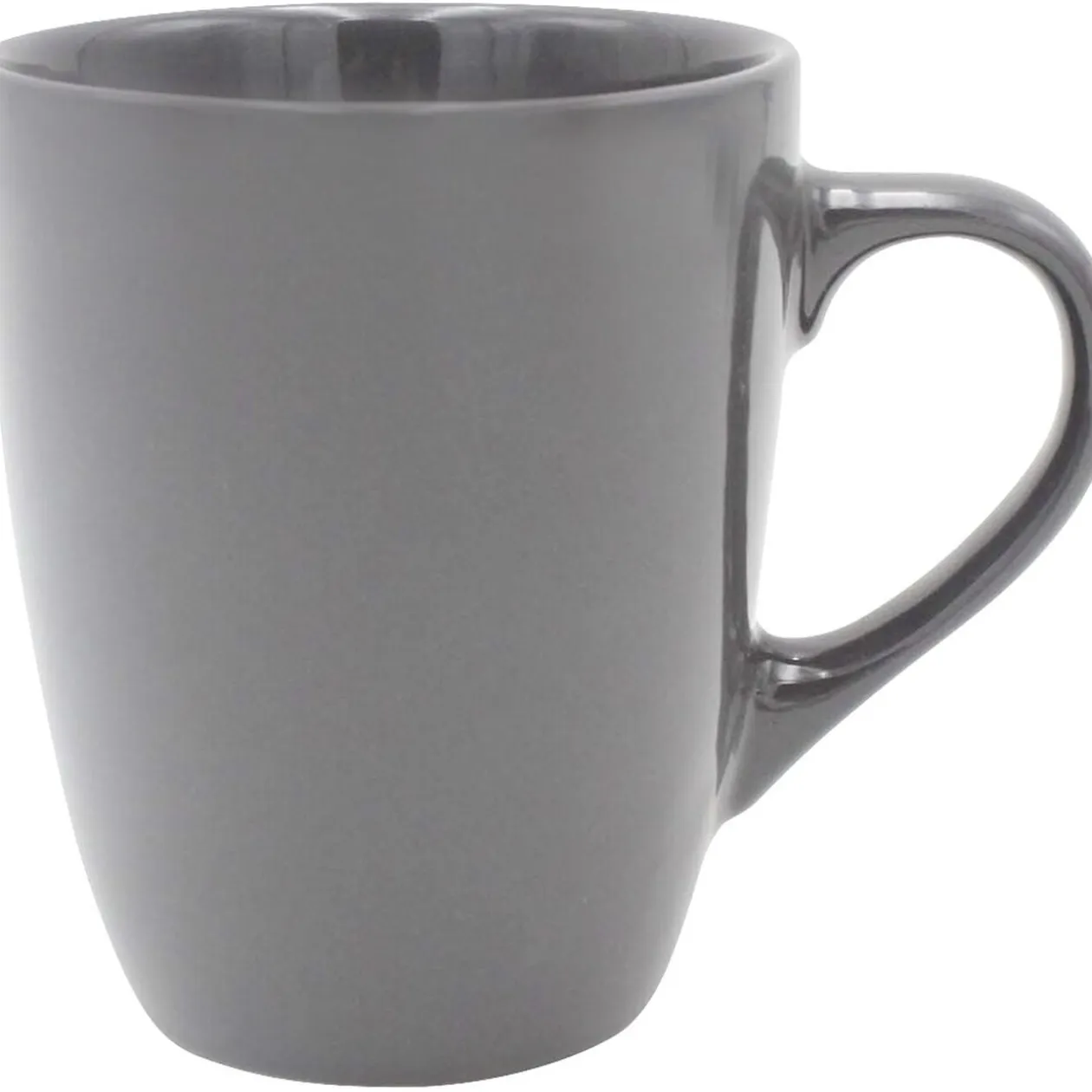 Mug en faïence uni gris brillant 31 cl