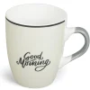Mug en porcelaine vert avec inscription "Good Morning" 33 cl < Gifi Outlet