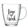 Mug en verre transparent Time For a Break 300ml < Gifi