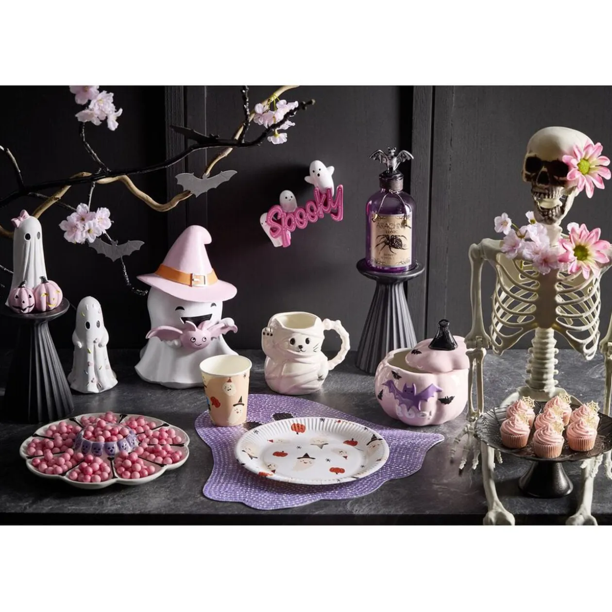 Mug Halloween 50cl chat momie mignon dolomite blanc