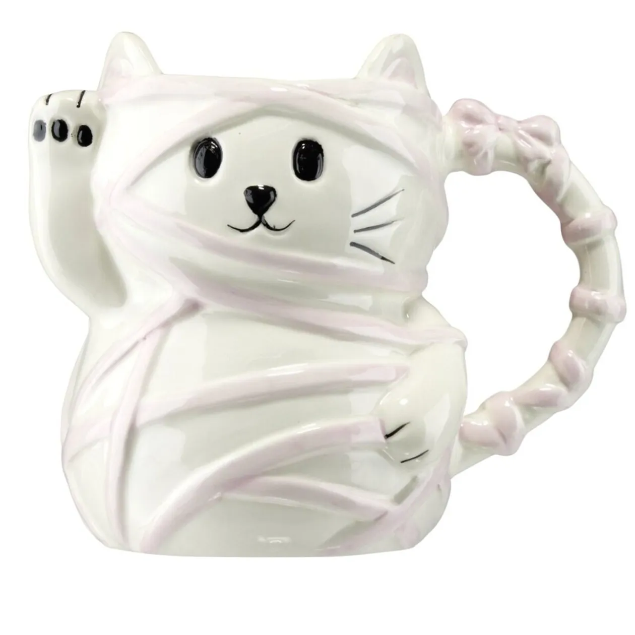Mug Halloween 50cl chat momie mignon dolomite blanc