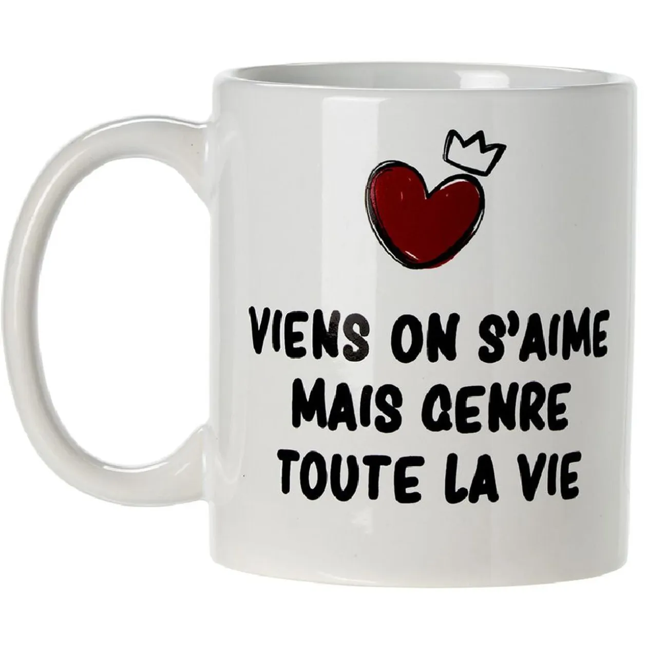 Mug imprimé message humour amour sucre ou rosé