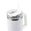Mug isotherme inox 900ml avec paille plastique gris strass H26cm < Gifi Online