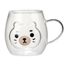 Mug kawaii ourson verre transparent 390ml < Gifi