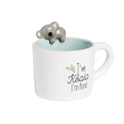 Mug koala dolomite blanc et bleu Ø10,5xH10,5cm