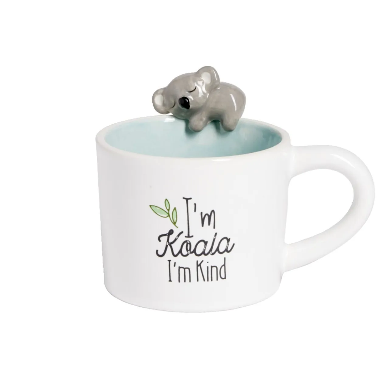 Mug koala dolomite blanc et bleu Ø10,5xH10,5cm