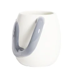 Mug éléphant dolomite blanc et gris Ø10xH10cm