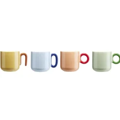 Mug porcelaine 36cl couleur unie anse originale Ø9xH9cm (4 modèles) < Gifi Outlet