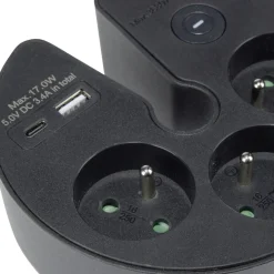 Multiprise 3 entrées 1 port USB-A et USB-C (2 modèles) < Gifi Discount