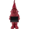 Nain de jardin avec pancarte craie uni rouge H30cm