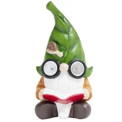 Nain de jardin gnome avec yeux lumineux 10,5x9,5xH20cm < Gifi Hot