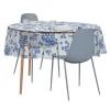 Nappe cristal carrée transparente motif fleur bleue 150x150cm