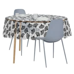 Nappe cristal carrée transparente motif ginkgo 150x150cm