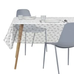 Nappe cristal rectangulaire rebord effet dentelle blanche 140x240cm