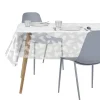 Nappe cristal rectangulaire transparente motif fleur de lotus 140x240cm