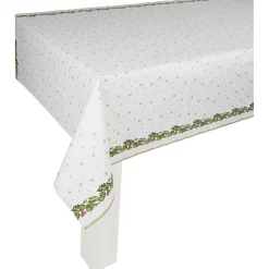 Nappe damassée blanche bordure houx < Gifi Online