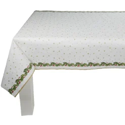 Nappe damassée blanche bordure houx < Gifi Online