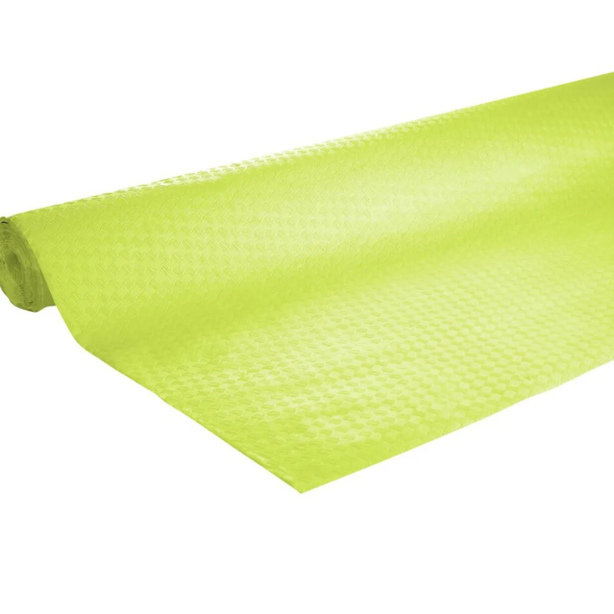 Nappe en papier gaufré toile de lin vert kiwi 1,2x15m