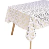 Nappe en tissu blanche motifs étoiles dorées 140x300cm