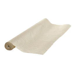 Nappe gauffrée blanc lin en papier 20 m