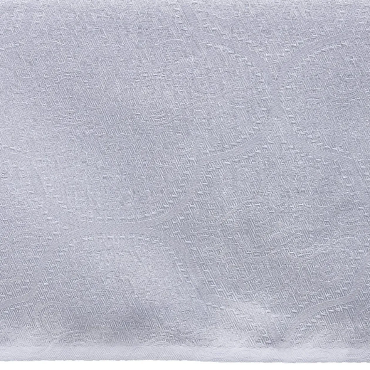 Nappe jacquard blanche motif arabesque L 350 cm