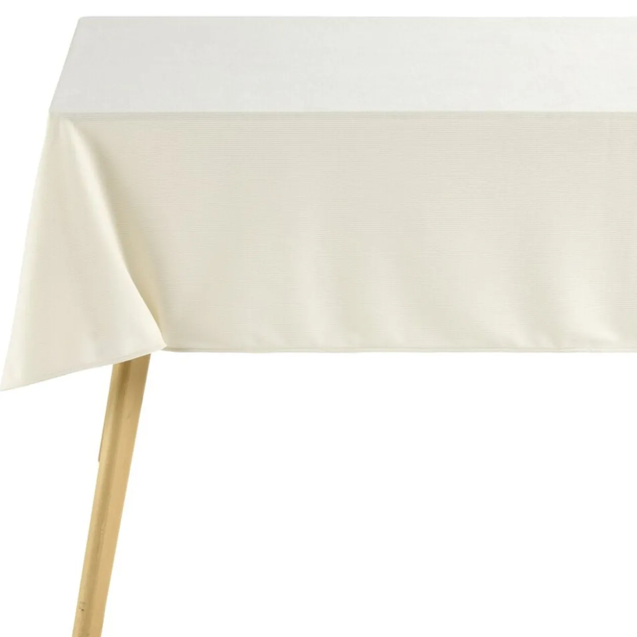 Nappe polyester tissu côtelé L300X140 cm beige