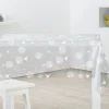 Nappe rectangulaire cristal transparent motif oiseaux blancs 140x240 cm