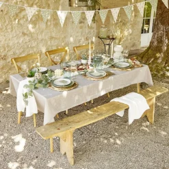 Nappe rectangulaire en tissu beige 140x250cm < Gifi Sale