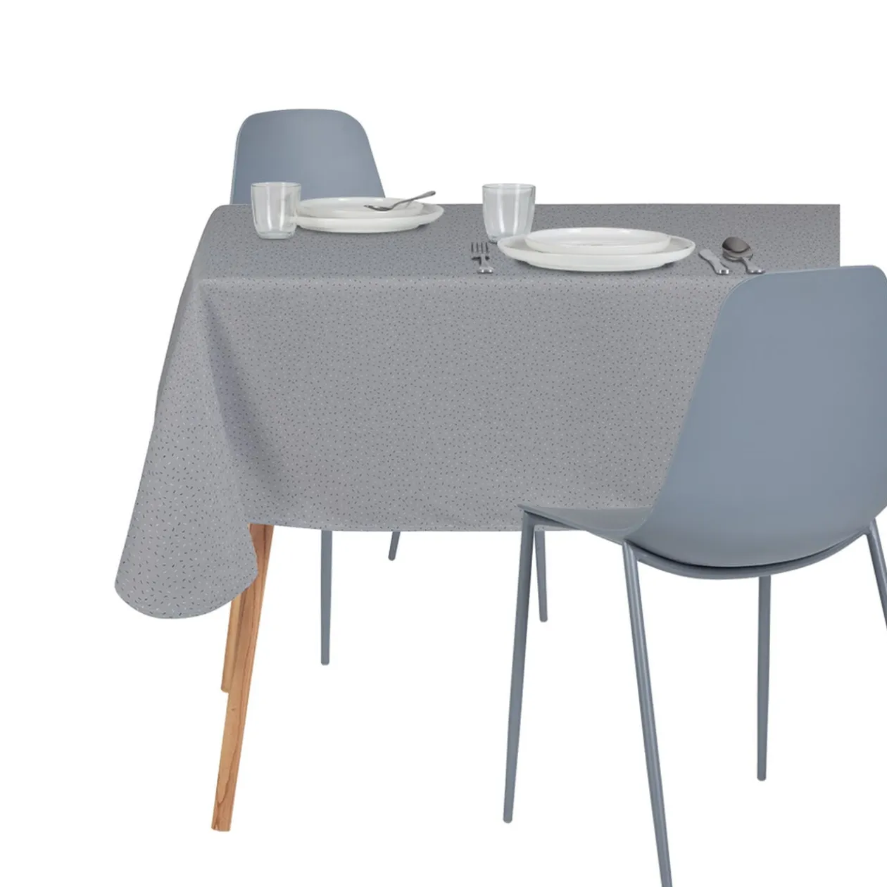 Nappe rectangulaire en tissu motif petits traits 140x250 cm