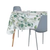Nappe rectangulaire plastique blanc motif feuillage vert 140x250cm < Gifi Discount
