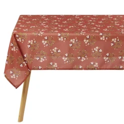 Nappe rectangulaire polyester motif floral orange 150x250cm