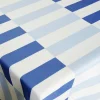 Nappe rectangulaire polyester bayadère carreaux bleus et blancs 150x250cm