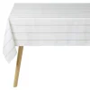 Nappe rectangulaire polyester blanche liseré taupe 150x250cm < Gifi Discount