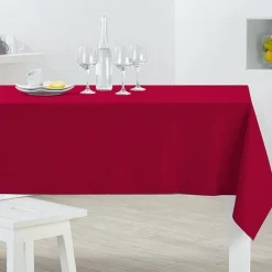 Nappe rectangulaire rouge unie embossée