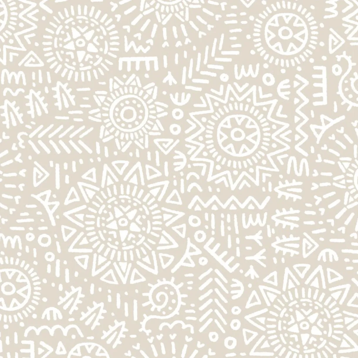 Nappe rectangulaire tissu Dakar motif ethnique beige et blanc 140x250cm < Gifi Hot