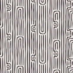 Nappe rectangulaire tissu Dakar motif graphique noir et blanc 140x250cm < Gifi Clearance