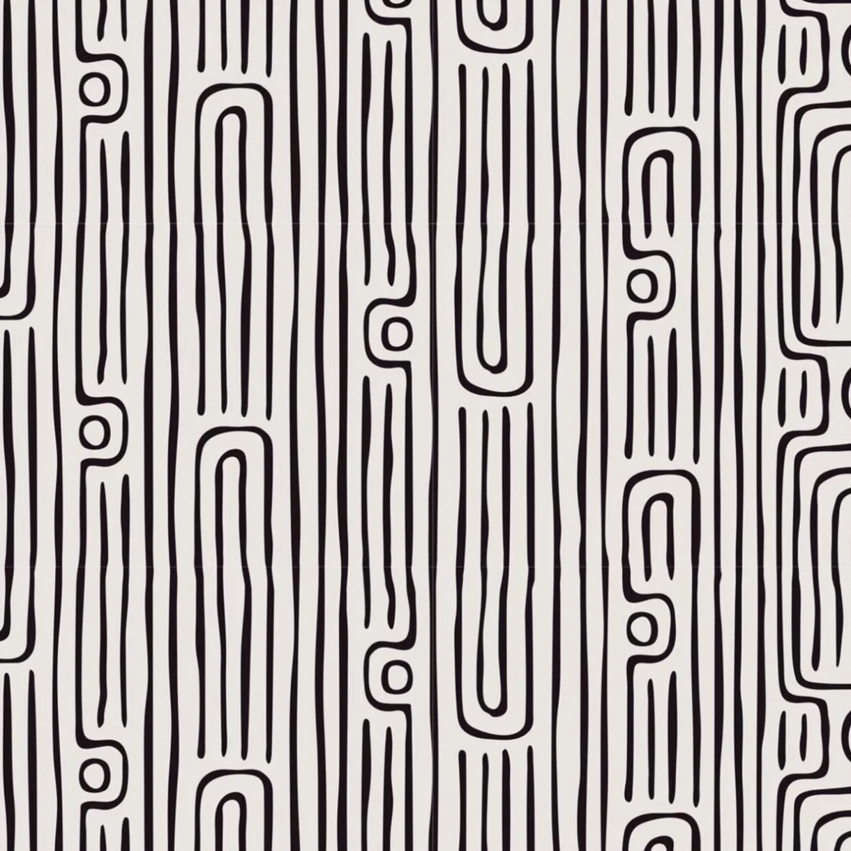 Nappe rectangulaire tissu Dakar motif graphique noir et blanc 140x250cm < Gifi Clearance