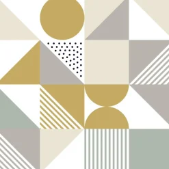 Nappe rectangulaire tissu Dakar motif géométrique gris et marron 140x250cm < Gifi Best