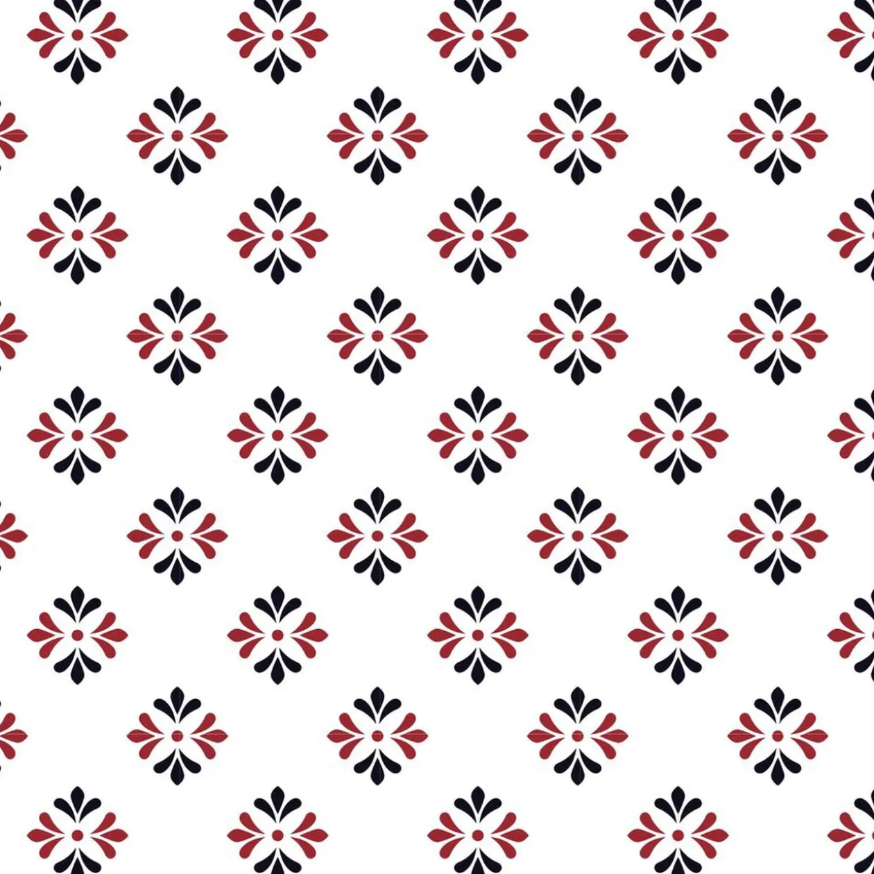 Nappe rectangulaire tissu Dakar motif fleur rouge et blanc 140x250cm
