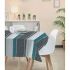 Nappe rectangulaire toile cirée carreau de ciment gris et bleu < Gifi
