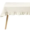 Nappe rectangulaire à volants coton gaufré beige 140x250cm < Gifi Clearance