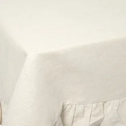 Nappe rectangulaire à volants coton gaufré beige 140x250cm < Gifi Clearance