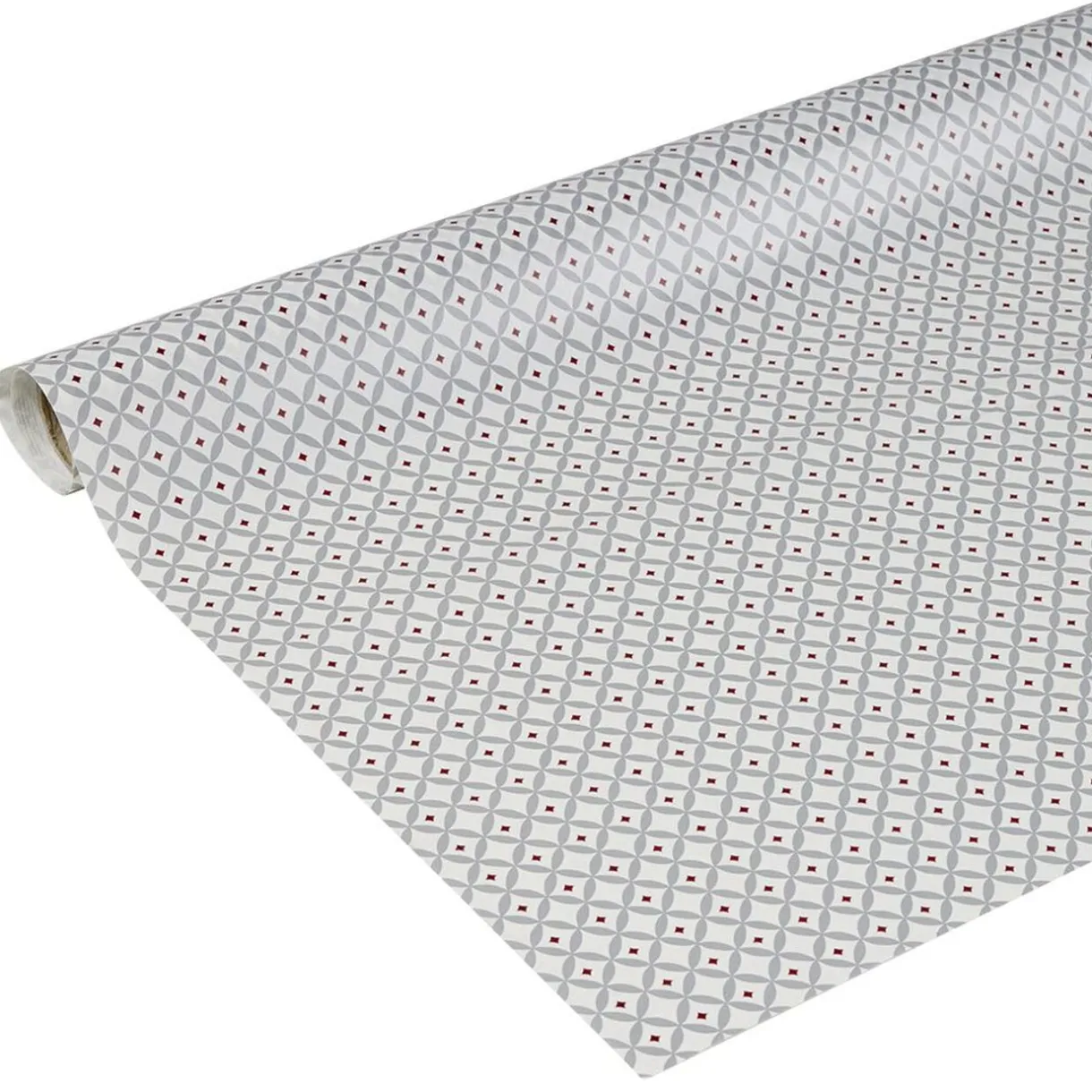 Nappe ronde toile cirée motif gris et rouge Ø160 cm < Gifi Outlet