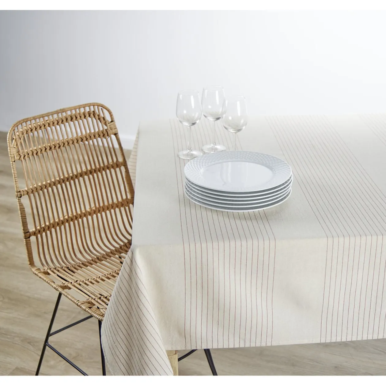 Nappe tissé coton beige 150x150cm