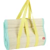 Natte de plage 2 personnes Funky paille naturel et vert 180x180cm